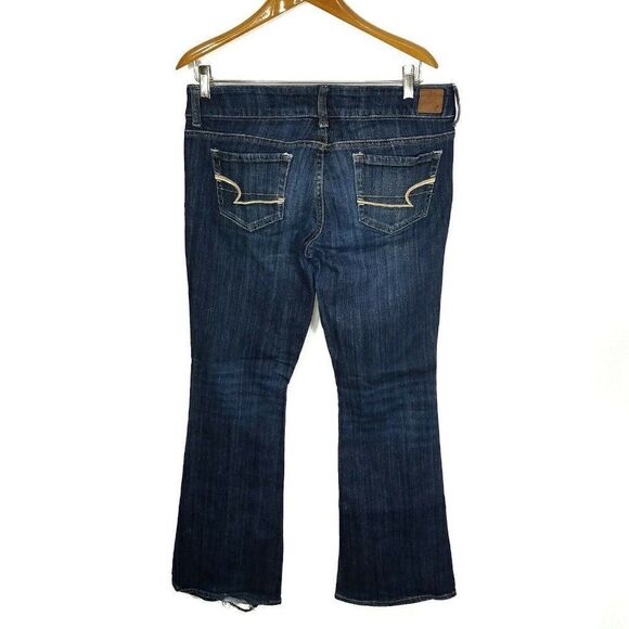American Eagle Artist Bootcut Stepped On Hem Low Rise Jeans Size 8 Short Y2K - Picture 2 of 11